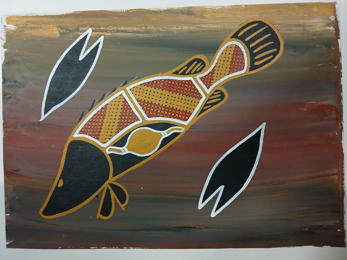 Barramundi Canvas Painting, indigenous artwork, Kakadu