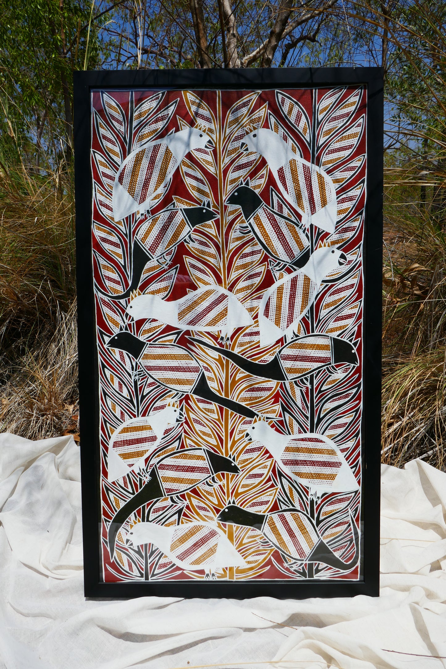Authentic Aboriginal Framed Artwork, Kakadu National Park.