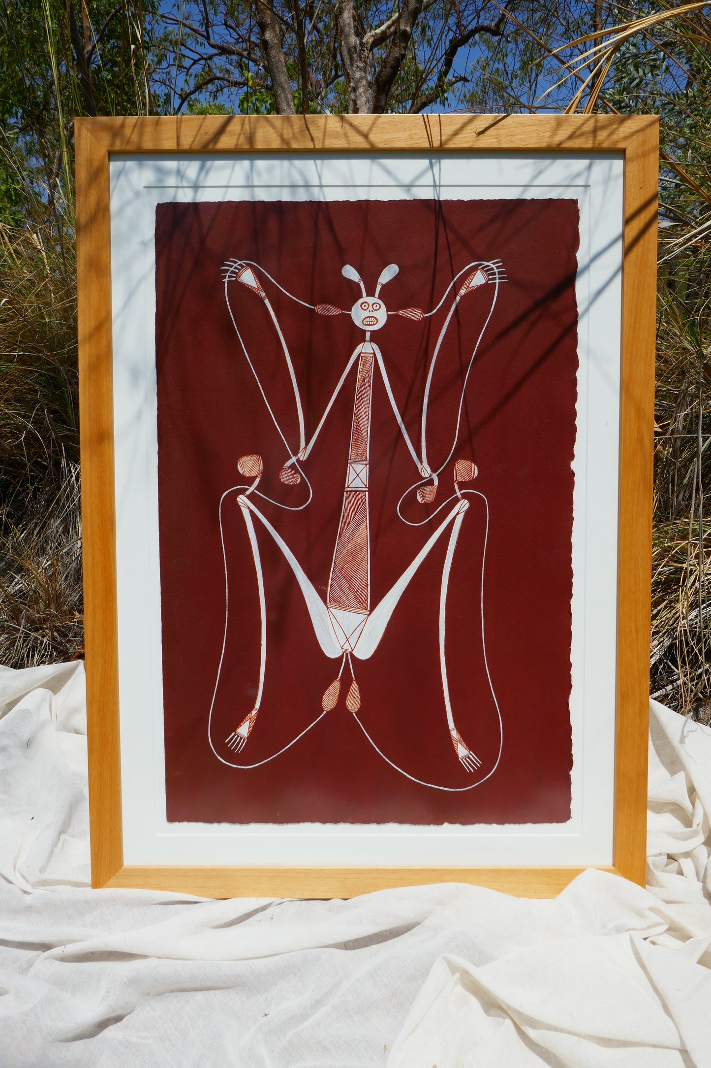 Authentic Aboriginal Artwork canvas by Ivan Namarnyilk Kakadu National Park.