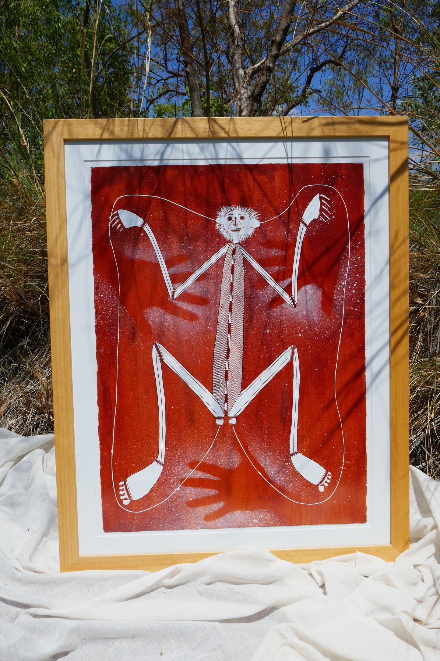 Authentic Aboriginal Artwork canvas by Ivan Namarnyilk Kakadu National Park.