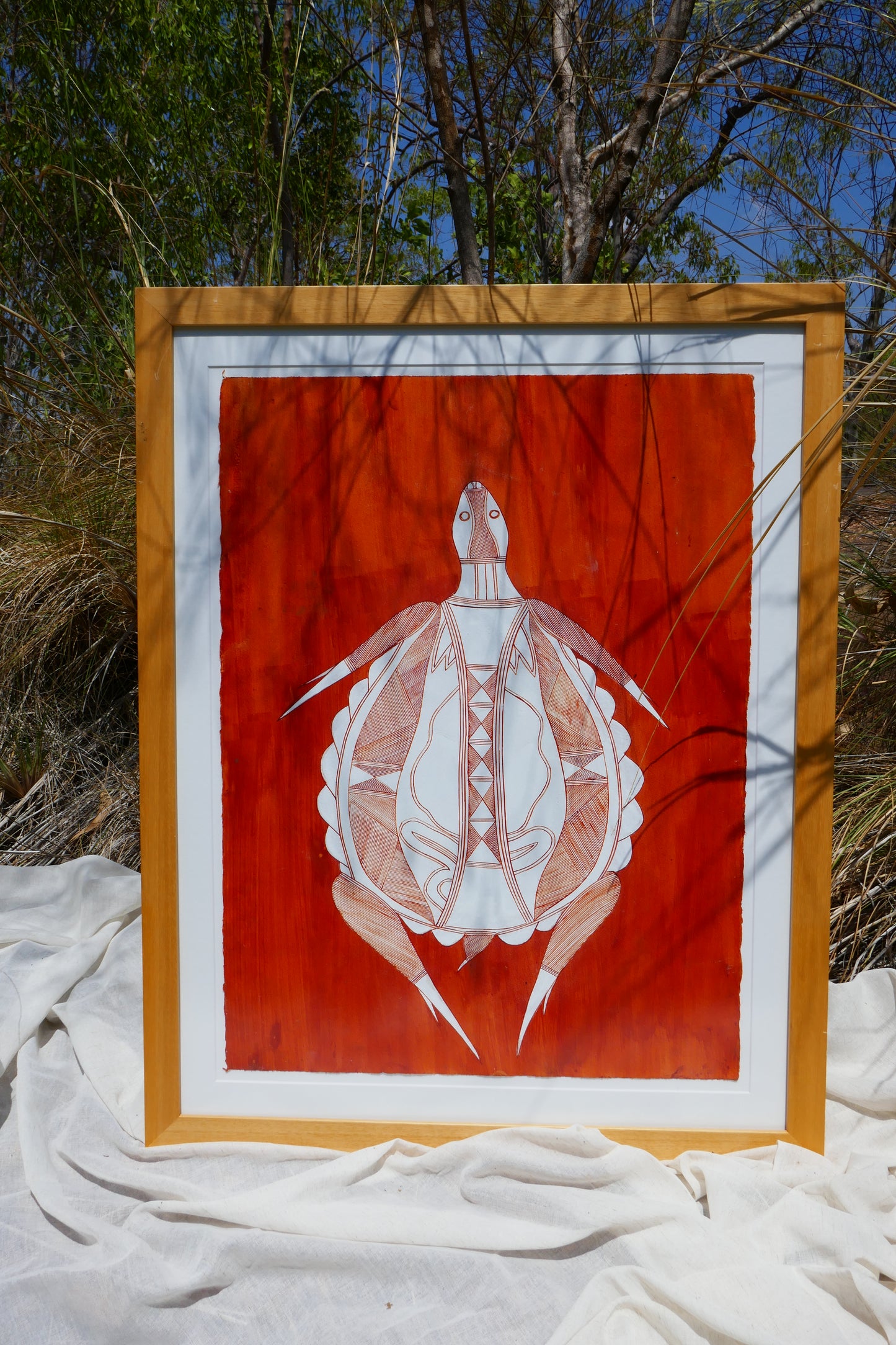 Authentic Aboriginal Artwork canvas by Ivan Namarnyilk Kakadu National Park.