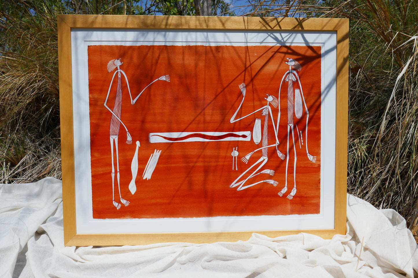 Authentic Aboriginal Artwork canvas by Ivan Namarnyilk Kakadu National Park.