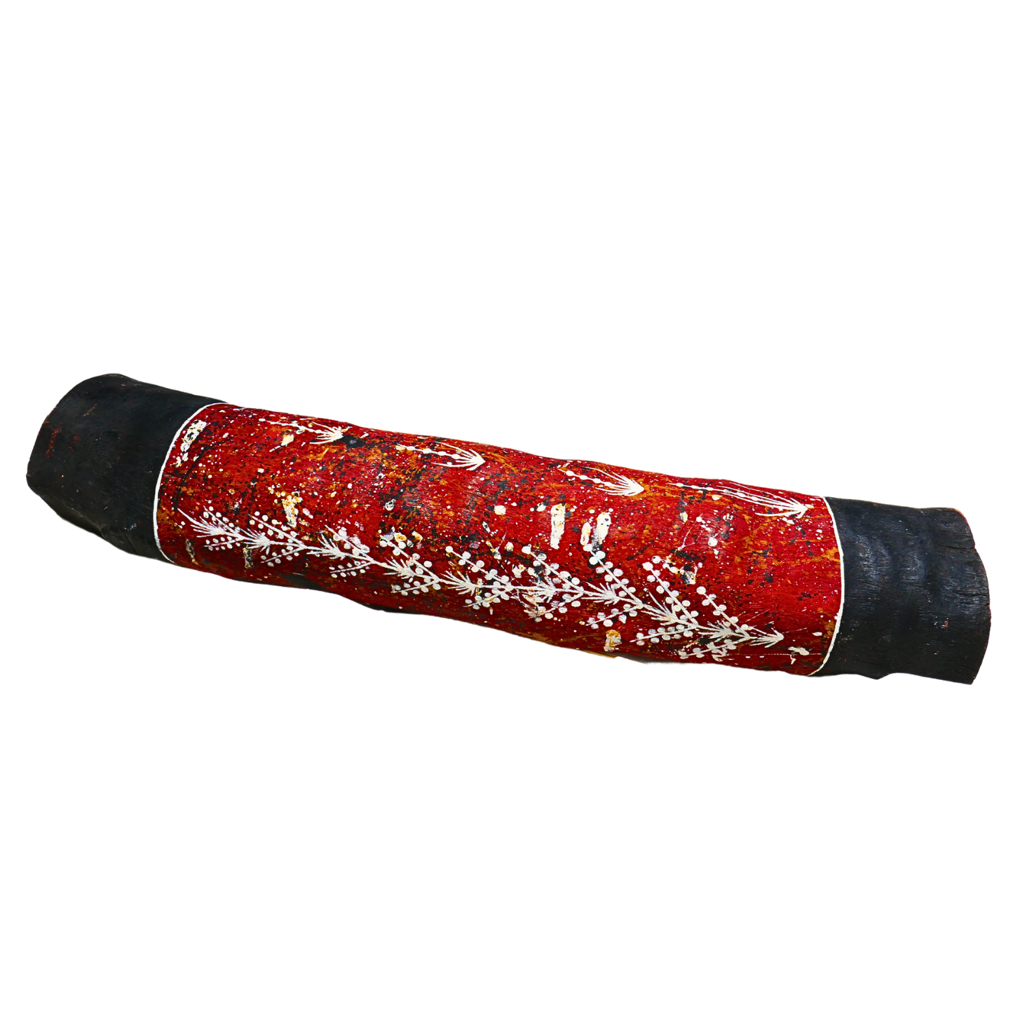 Authentic Aboriginal art, wooden carving. This hand-painted Lorrkon is a traditional ceremonial coffin log. The trunk is hollowed out by termites, then collected and painted by Bininj (Indigenous) artists of Kakadu and Arnhem Land, Australia.