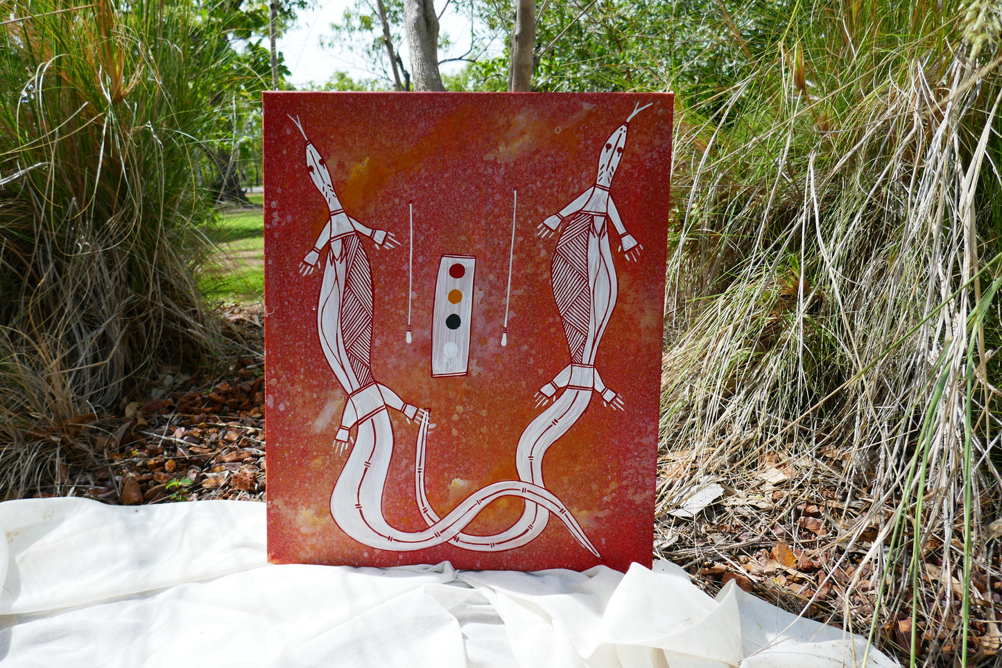 Authentic Aboriginal Artwork canvas, Kakadu National Park.