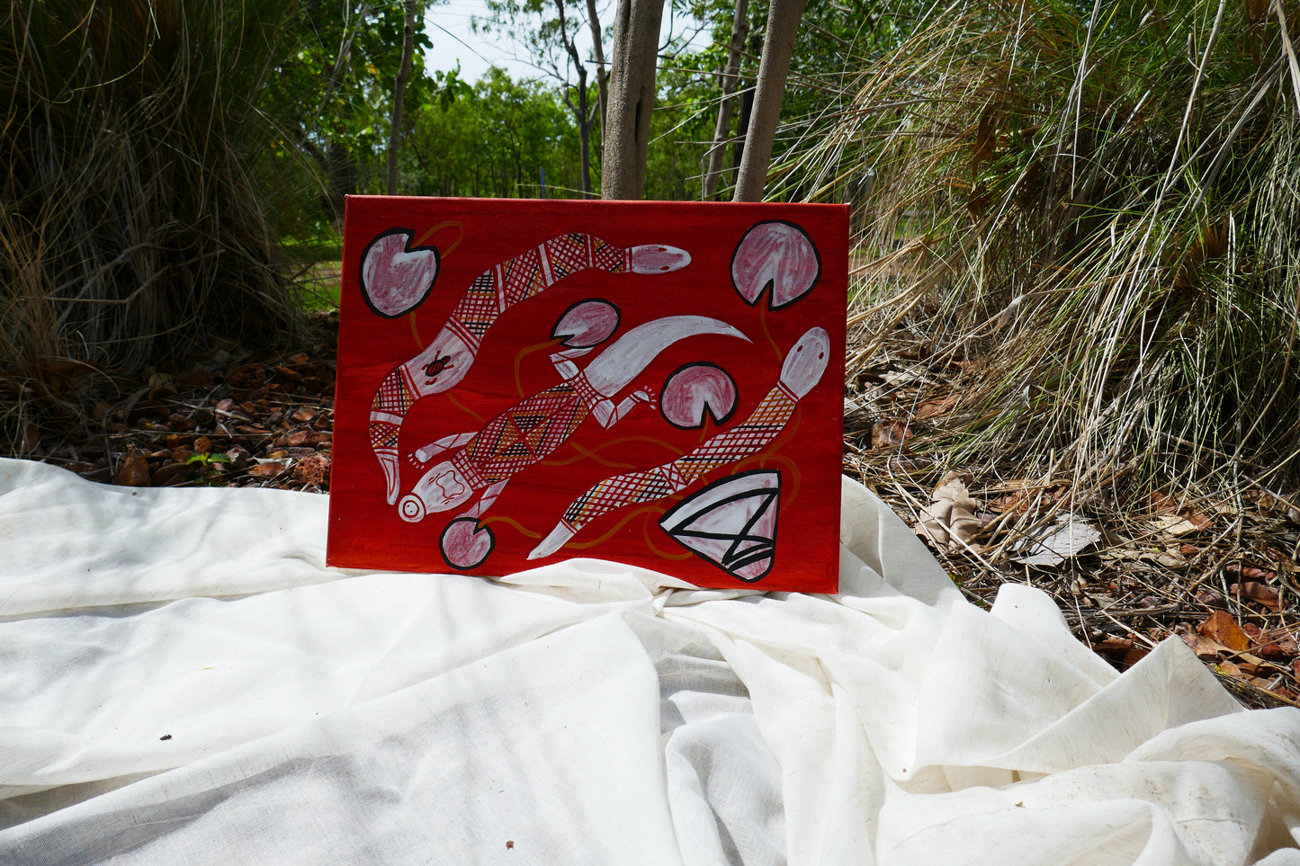 Authentic Aboriginal Artwork canvas, Kakadu National Park.