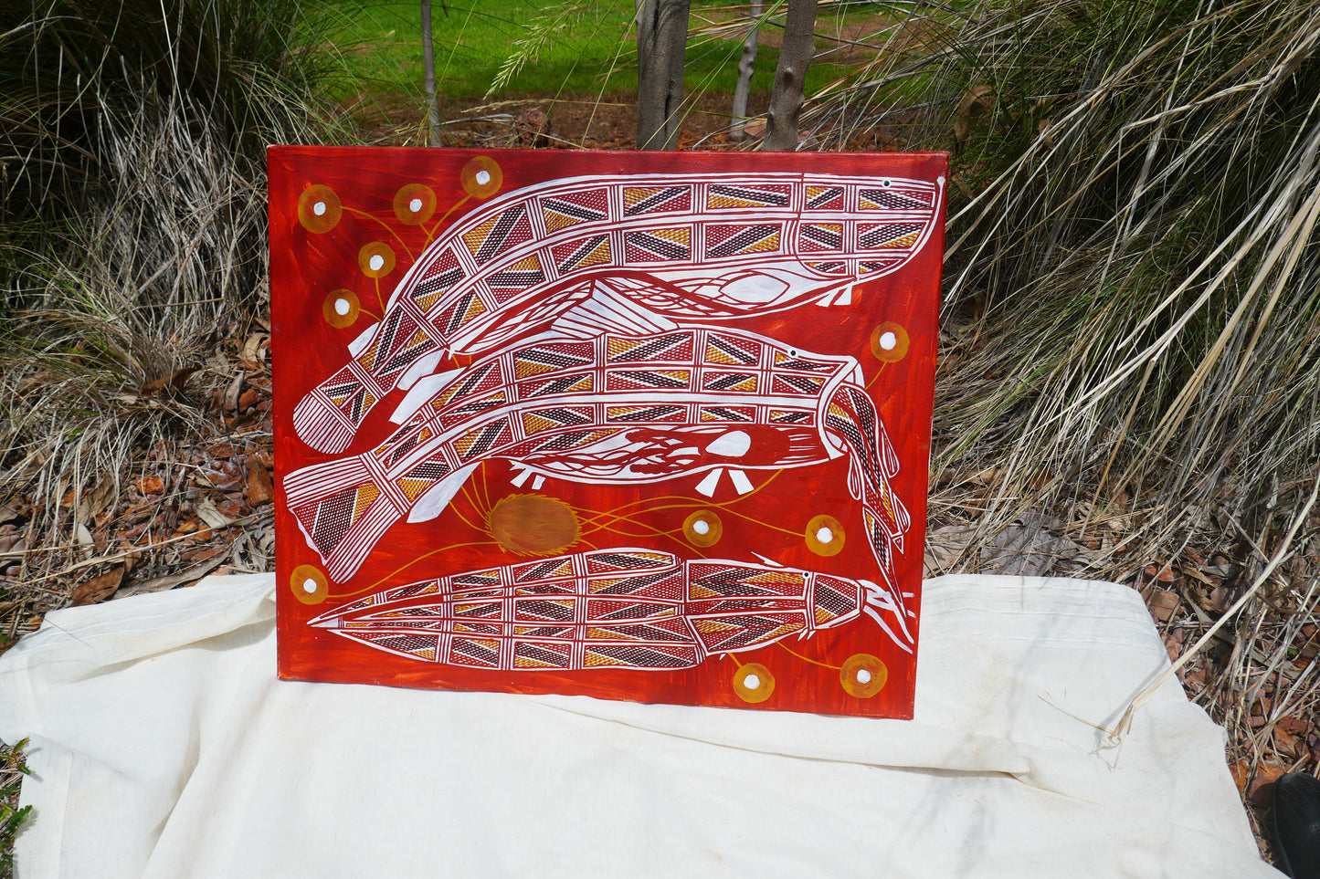 Authentic Aboriginal Artwork canvas, Kakadu National Park.