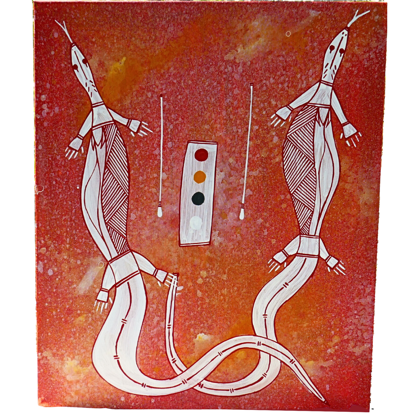 Authentic Aboriginal Artwork canvas, Kakadu National Park.