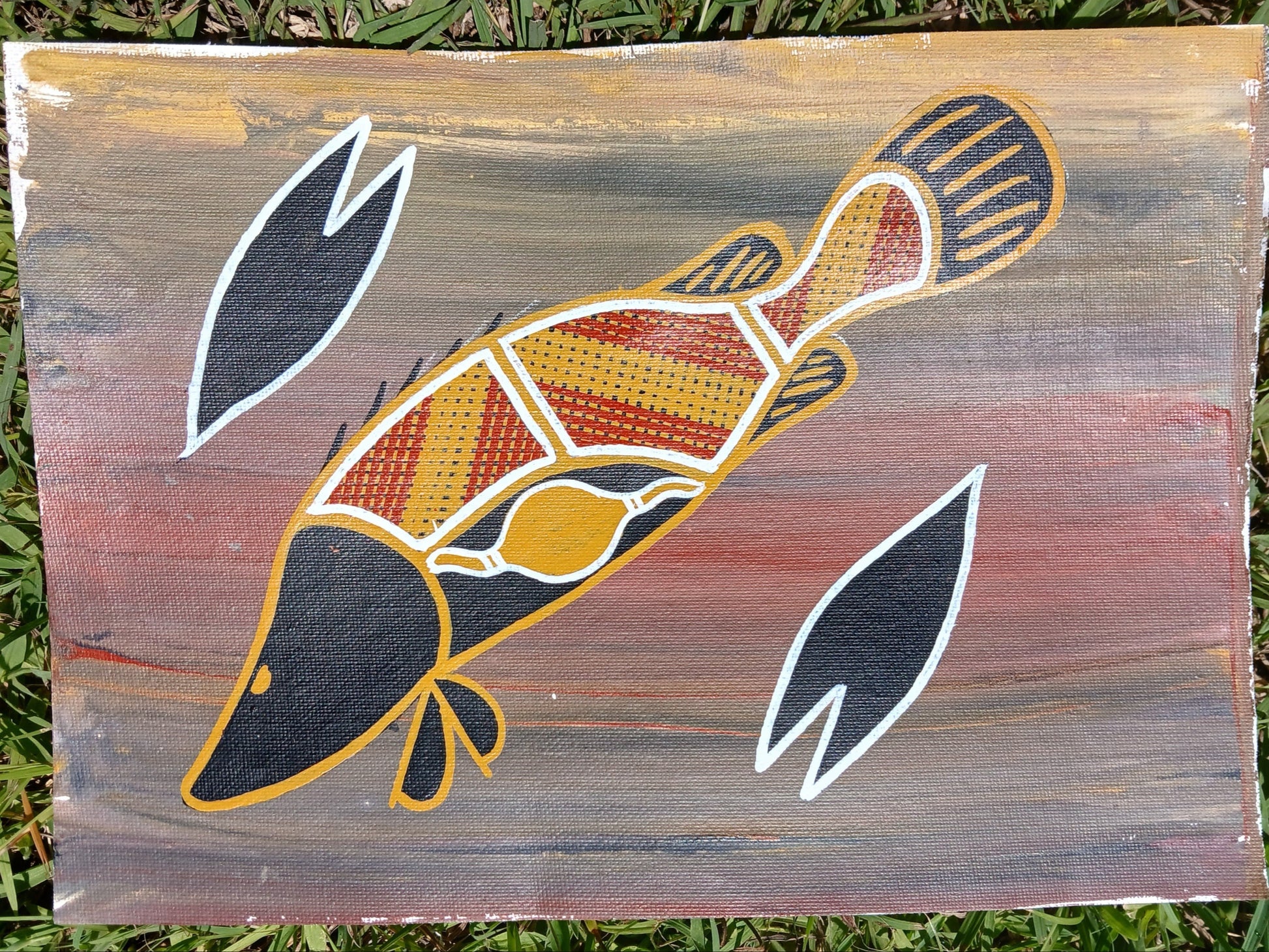 Barramundi Canvas Painting, indigenous artwork, Kakadu