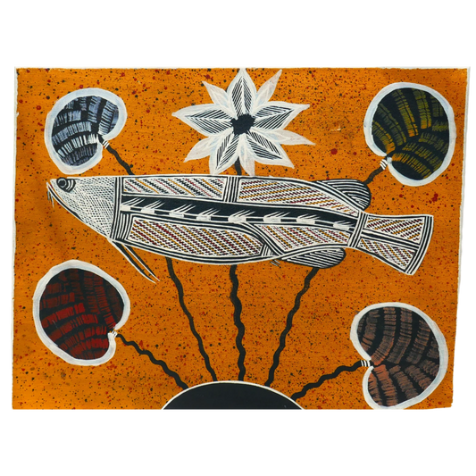 Authentic Aboriginal Artwork on Canvas by Marcus Cameron, Kakadu National Park
