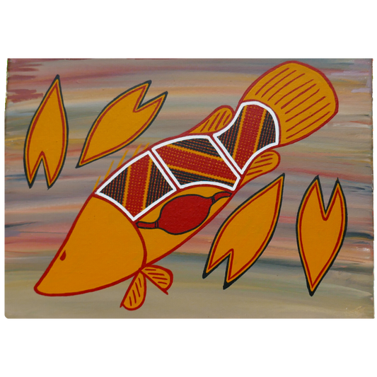 Barramundi Canvas Painting, indigenous artwork, Kakadu