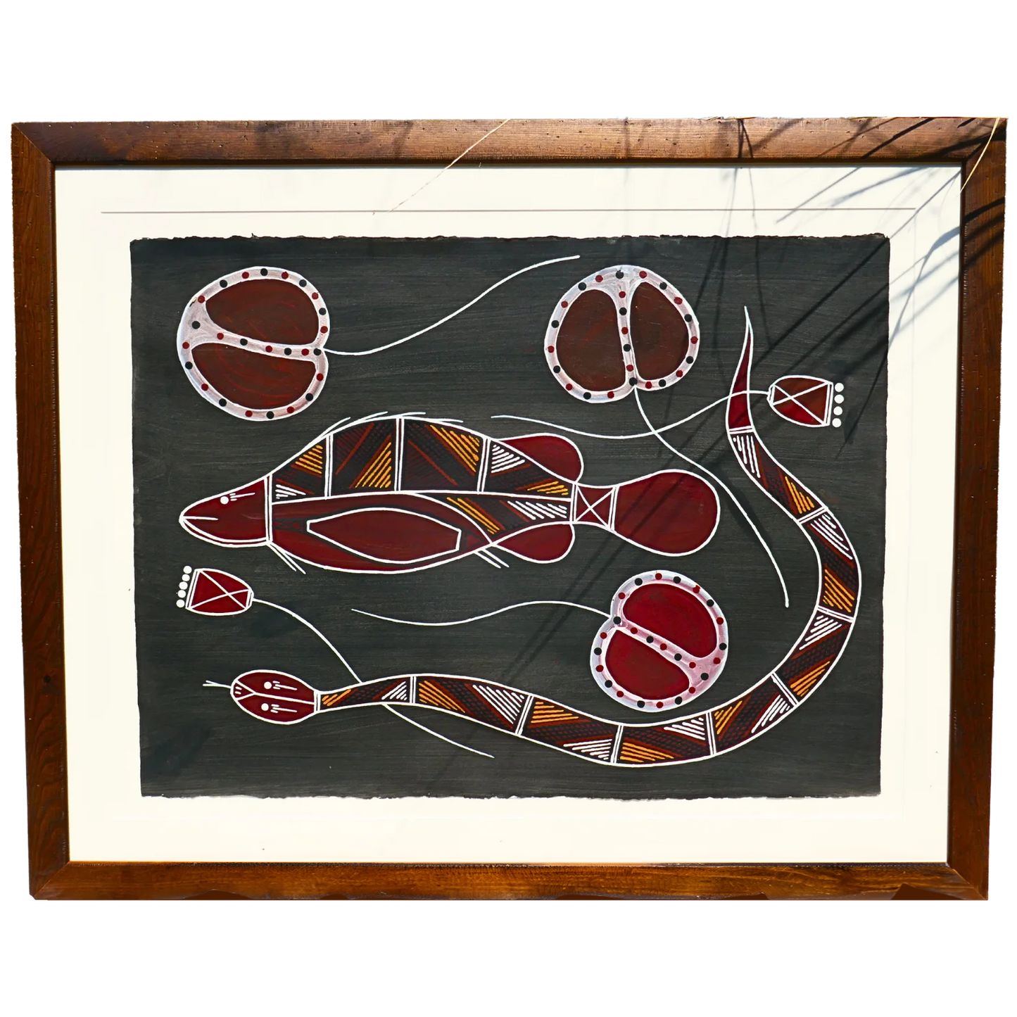 Authentic Aboriginal Framed Artwork, Kakadu National Park. 