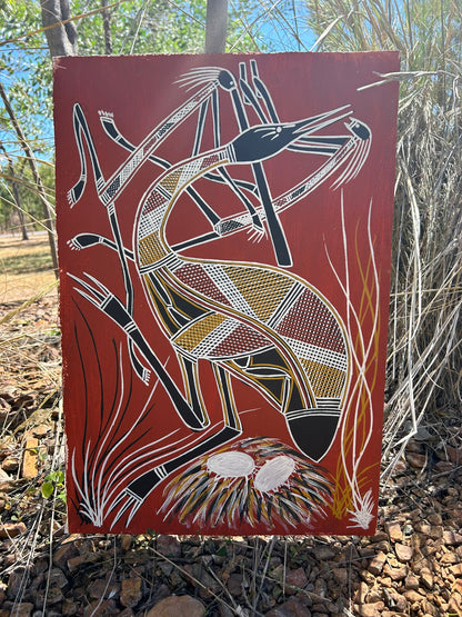 Authentic Aboriginal Artwork paper canvas, Kakadu National Park.