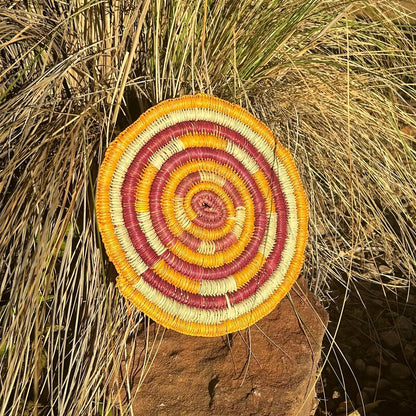 Authentic Aboriginal Pandanus Woven Mat by Daluk female artist Kakadu National Park
