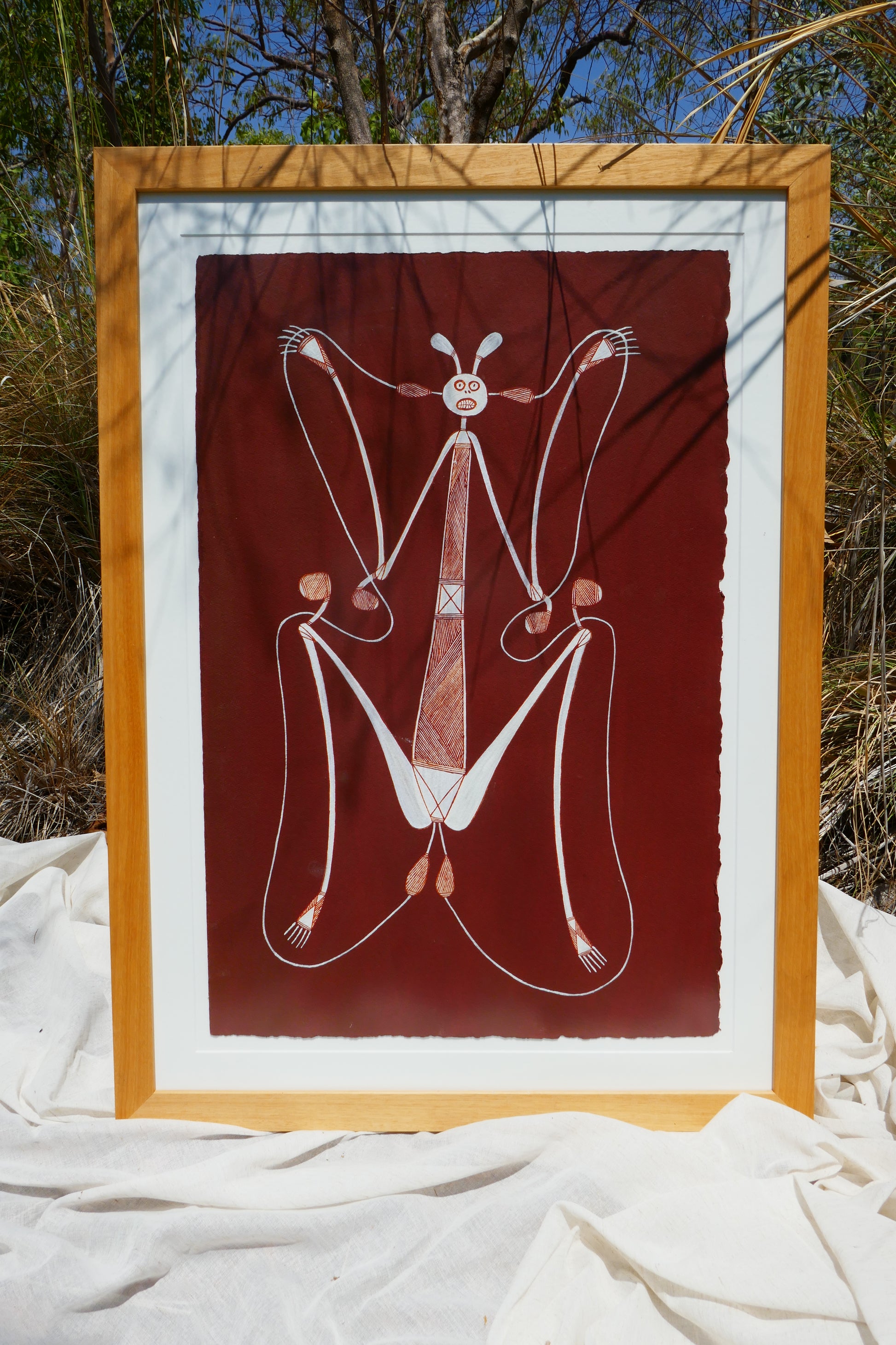 Authentic Aboriginal Artwork canvas by Ivan Namarnyilk Kakadu National Park. 
