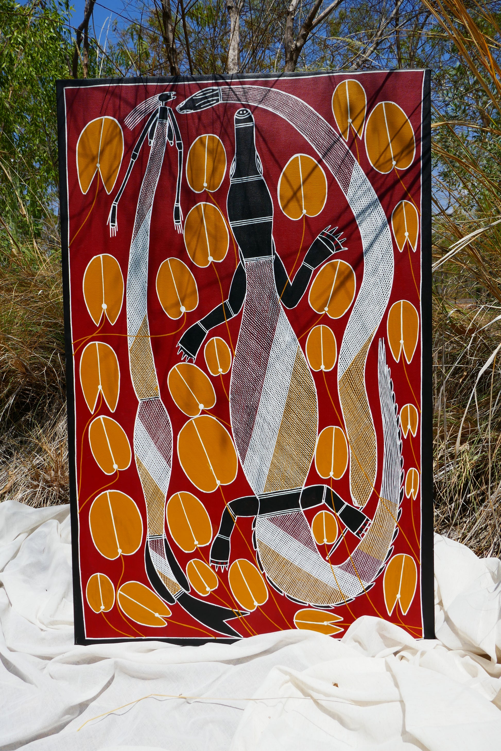 Authentic Aboriginal artwork by Bininj artist of Kakadu National Park